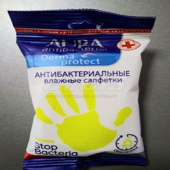 Влажные салфетки Aura Антибактериальные 15 шт