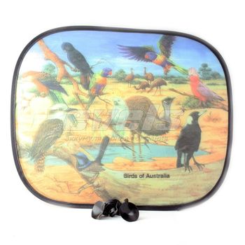 Шторка солнцезащитная "Nova Bright" на присосках, для боковых стекол, с рисунком "Птицы Австралии" 4